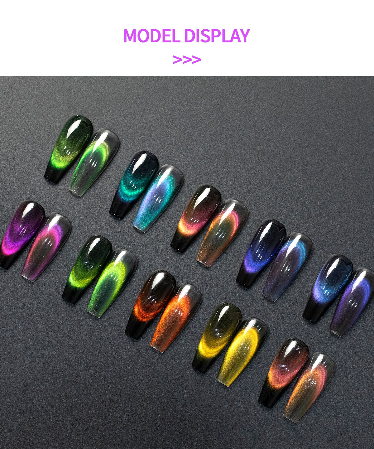 Glitter double light Cat Eye Gel Polish Magnet 9D Holographic Cat Eye Nail Gel Nail Art Magnetic UV Gel Polish manufacture