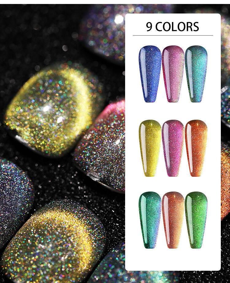 HONEY GIRL OEM Private Label Bling Glades Glitter Gel Magnetic 9D Cat Eye Gel Nail Polish manufacture