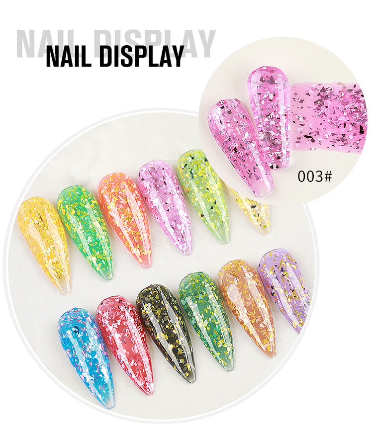 HONEY GIRL New Arrival Platinum Big Sequin Star Color UV Gel Polish Glitter metal Nail Gel  Disco Gel factory