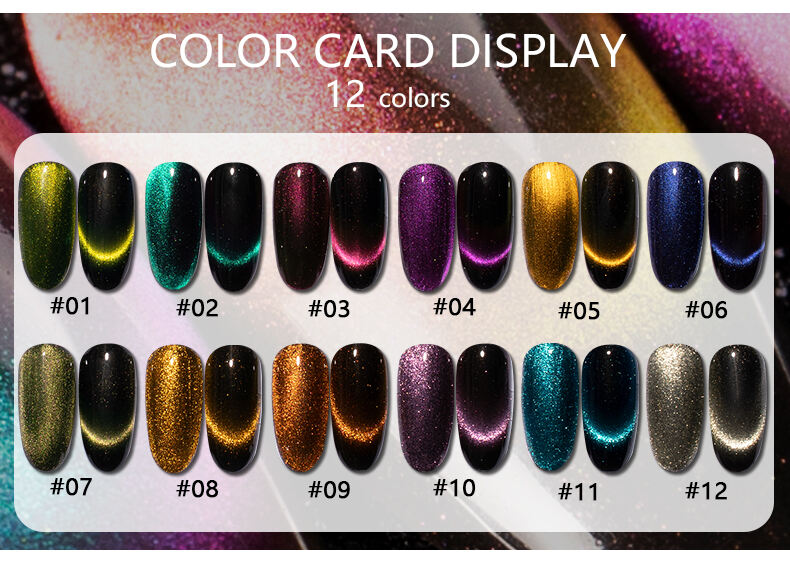 OEM 15ml Rainbow Cat Eye Gel Polish with Silver Sparkle 9D Magnetic and Holographic Effect  15g Wholesale Cat Eye Gel Polish manufacture