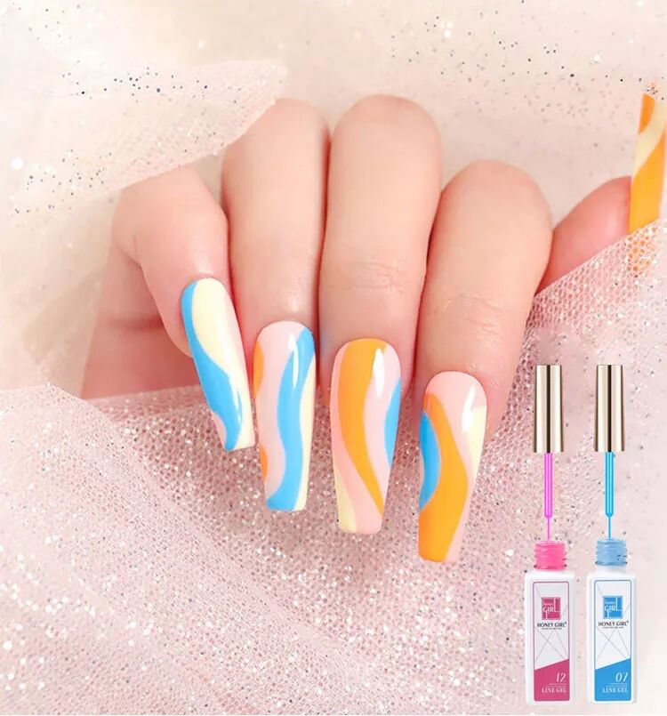 HONEY GIRL Hot Selling Gel Liner Nail Art Private Label Nail Supplies 12 Colors Liner Art Gel details