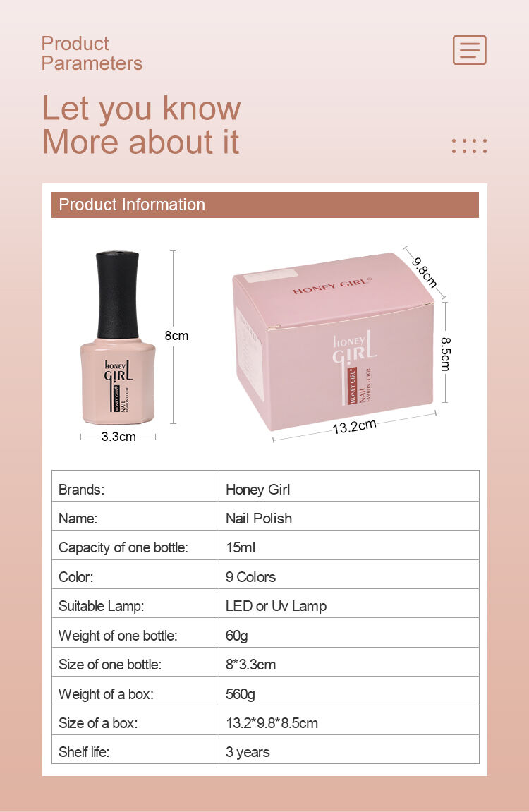 HONEY GIRL New Arrival Transparent Color Nude Pink15ml Translucent Gel Soak Off UV LED Gel Nail Polish factory