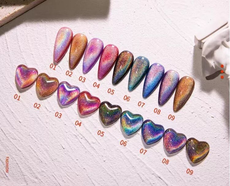 Cat Eye Gel Nail Polish Magnetic Cat Eye Gel Polish Set Rainbow Holographic Magic Effect Soak off Nail Art supplier