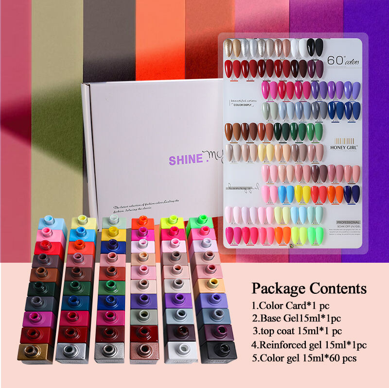 Custom Logo Professional Soak Off UV/LED Gel Nail Polish Set Color Nail Gel Nail Polish Kit With Free Color Frame supplier