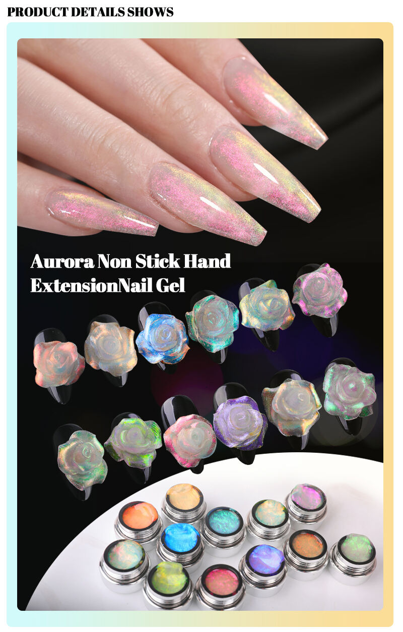 Custom Logo Aurora Color Solid Non Sticky Hand Extension Hard Gel Nail Build for Nails manufacture