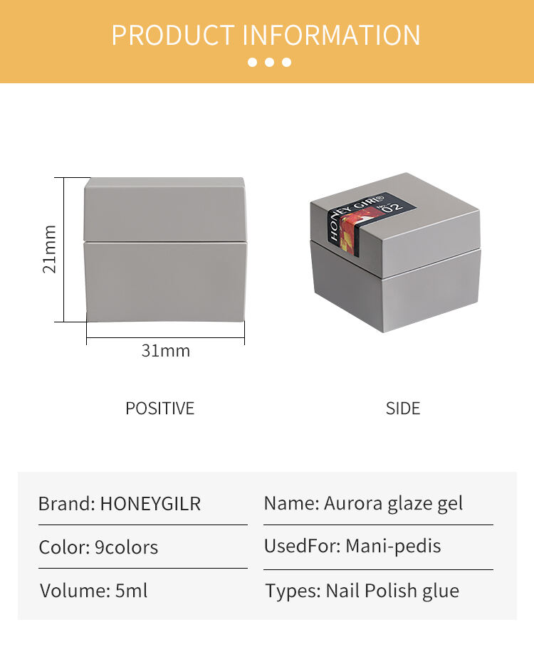 HONEY GIRL OEM Translucent Glass Gel Polish Aurora Amber Sequin Glitter Nail Polish manufacture