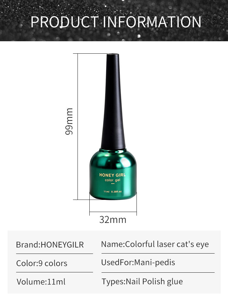 HONEY GIRL OEM Private Label Bling Glades Glitter Gel Magnetic 9D Cat Eye Gel Nail Polish supplier