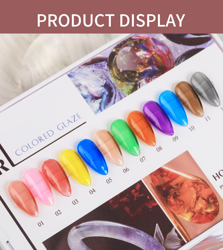 Wholesale Factory Uv Led Nail Gel Transparent Glass New Product 12 Colors 12ml Bottle Glaze Gel supplier