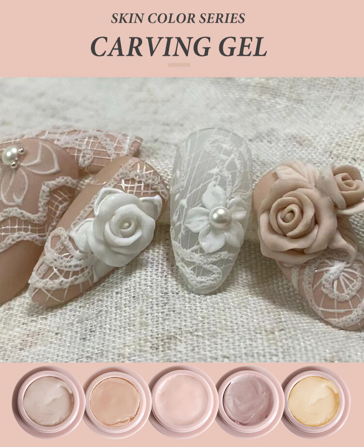 Private Label Logo Skin Color 3D Sculpture Carving Uv Nail Gel Polish 3D Gel For Nail Decoration details