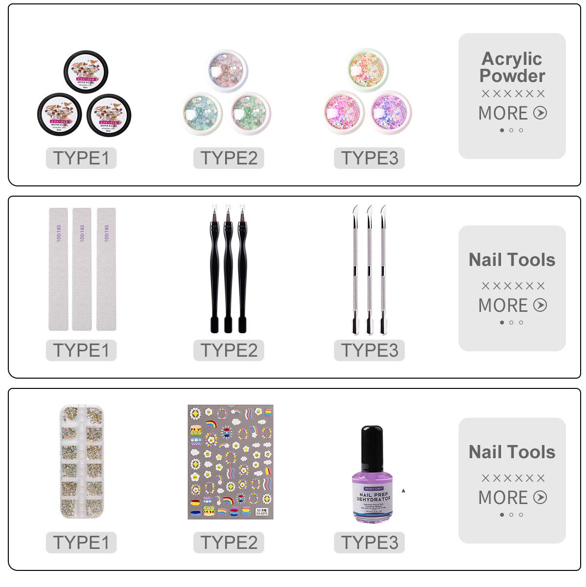 HONEY GIRL Label OEM Poly Nail Gel Kit Mix Poly Gel Set Nail Lamp with Nail Art Tools Professional Kit details