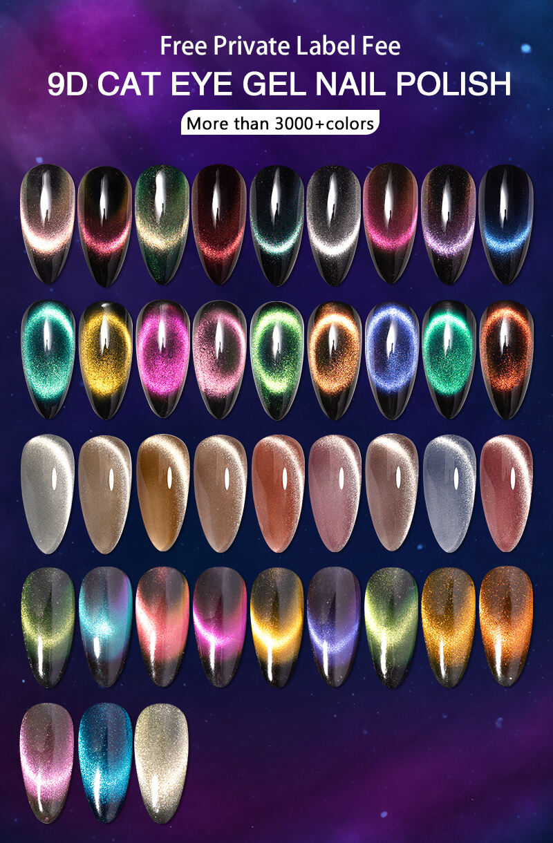 OEM 15ml Rainbow Cat Eye Gel Silver Sparkle 9D Cat eyes Magnetic with Holographic effect Wholesale Gel Polish Cat Eye Gel Polish supplier