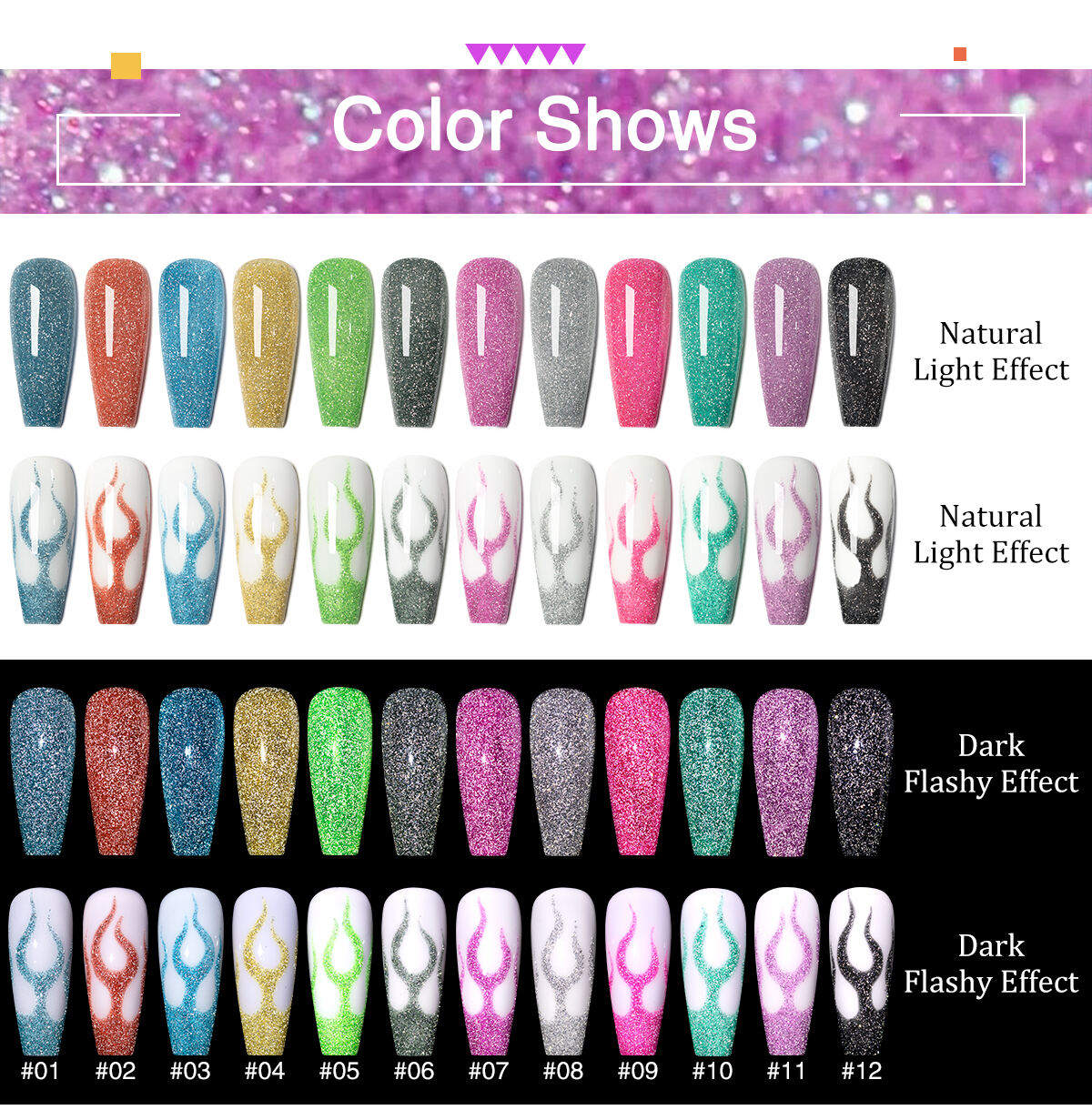 OEM private label nail art uv gel 12 colors set platinum reflective pastel neon colors liner gel painting gel art liner supplier