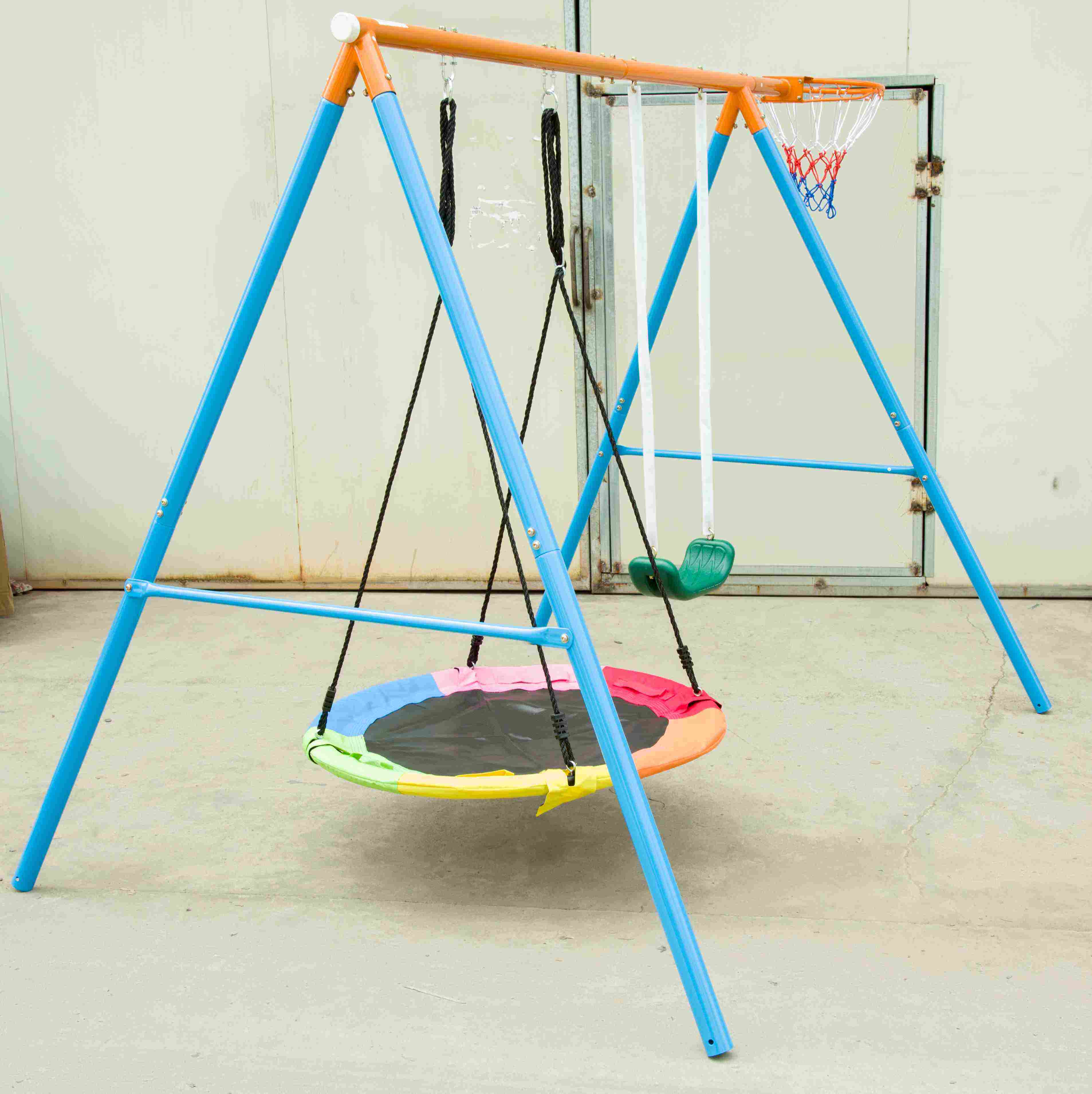 product swing set for backyard 500lbs swing set with heavy duty a frame metal outdoor swing stand tree swing saucer-7