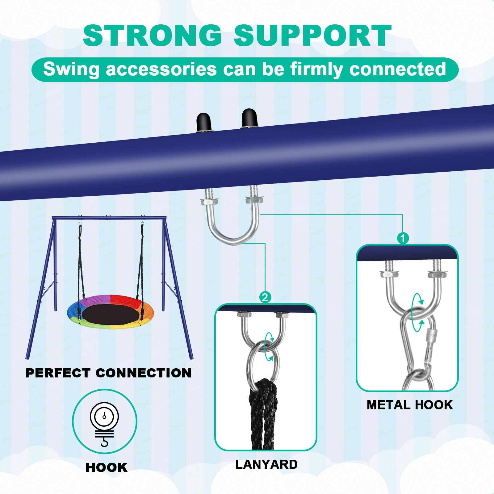 product iunnds metal swing new hot sale metal material garden swing-8