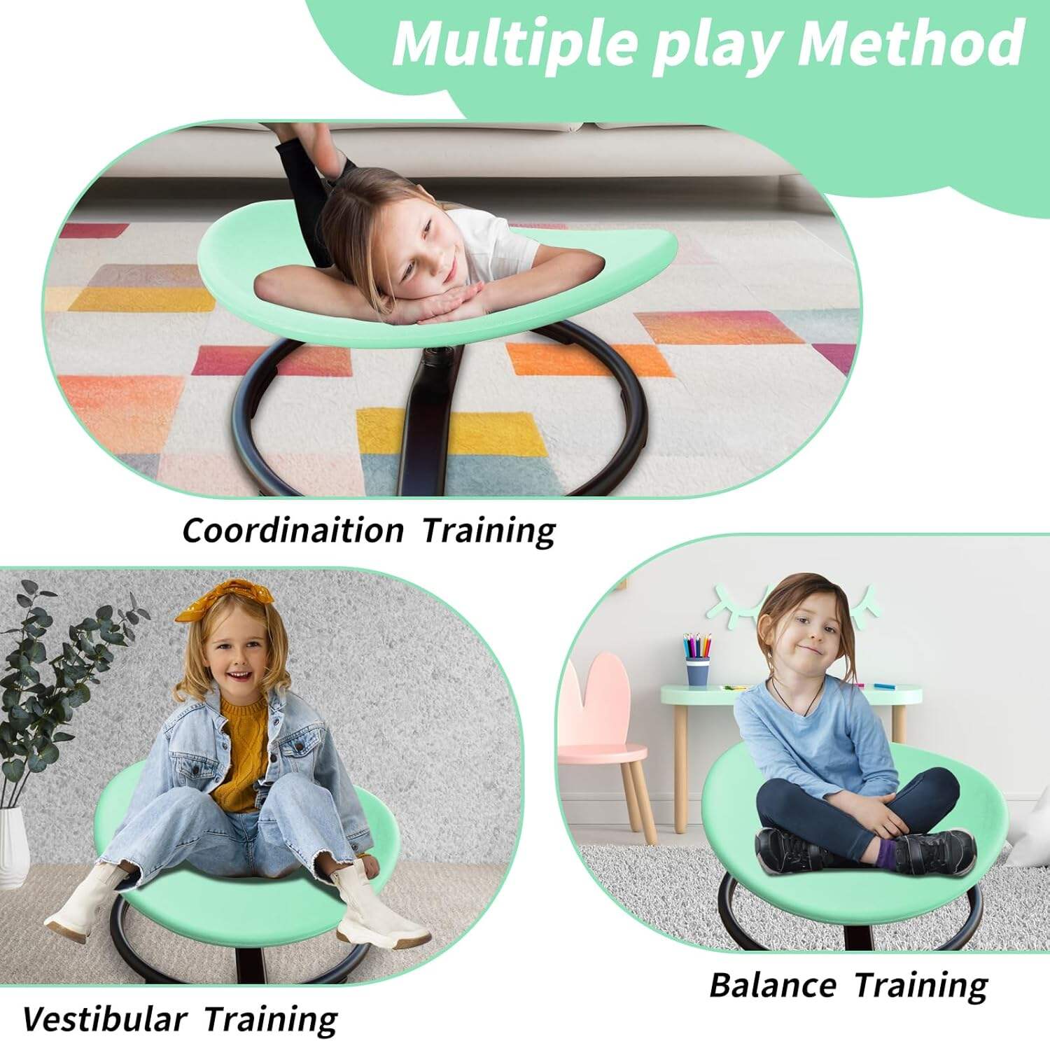product iunnds sensory chair for kids toddler swivel activity seat spinning toy for preschool daycare family baby toy-9