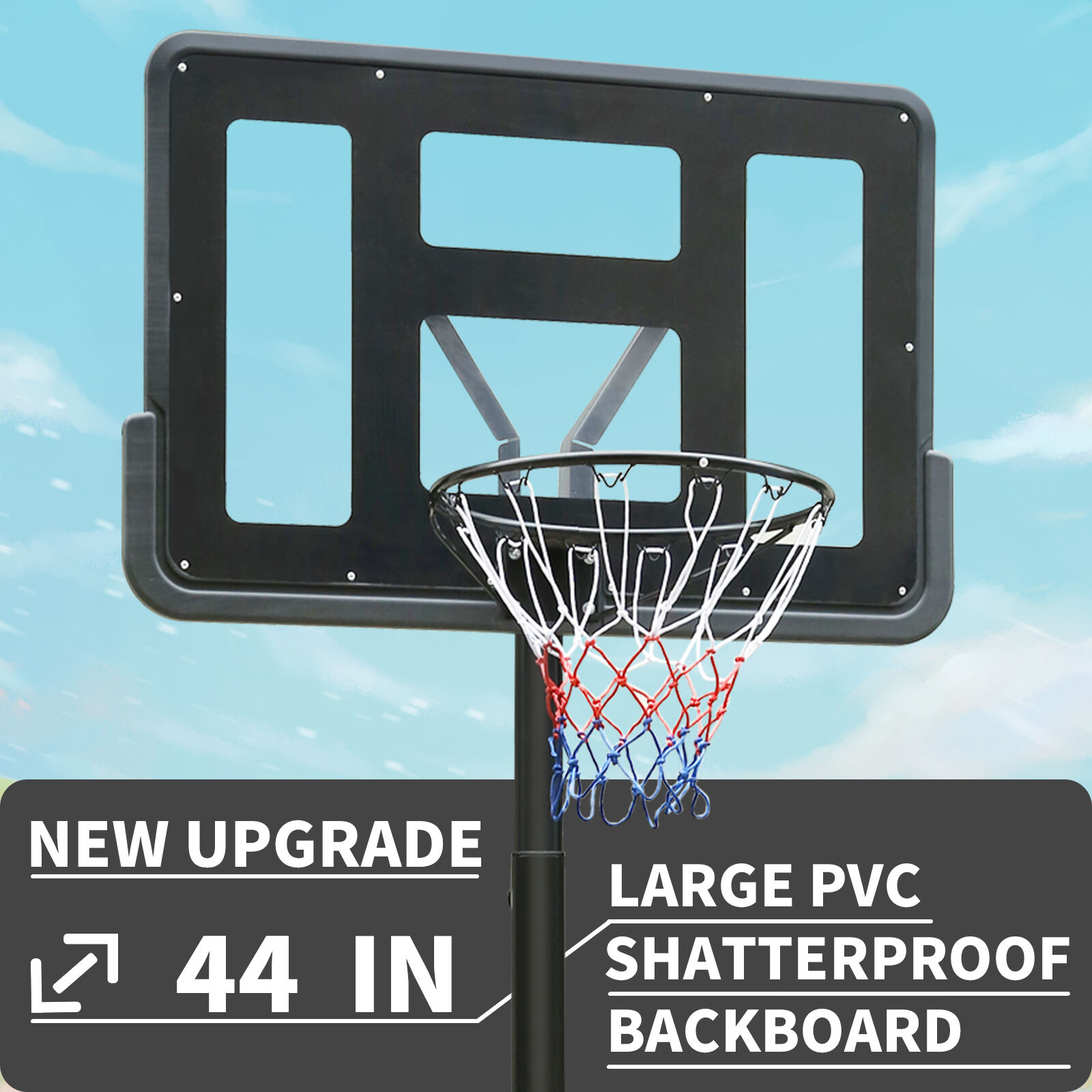 product iunnds youth height adjustable basketball hoop outdoorbasketball goal with 44 backboard portable basketball goal system-8