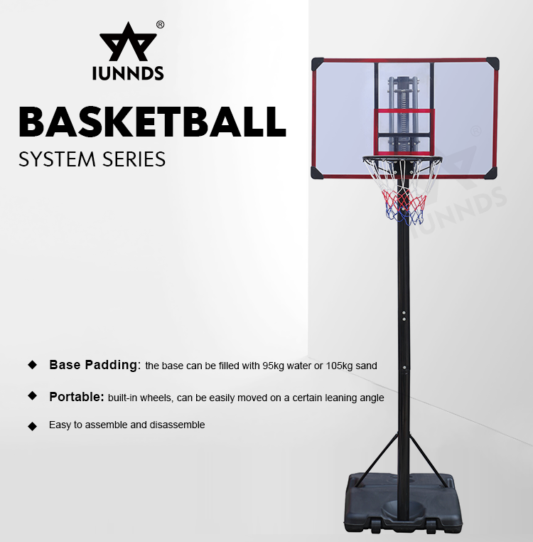 product high quality portable acrylic backyard adjustable 10tf basketball net goal stand rim-4