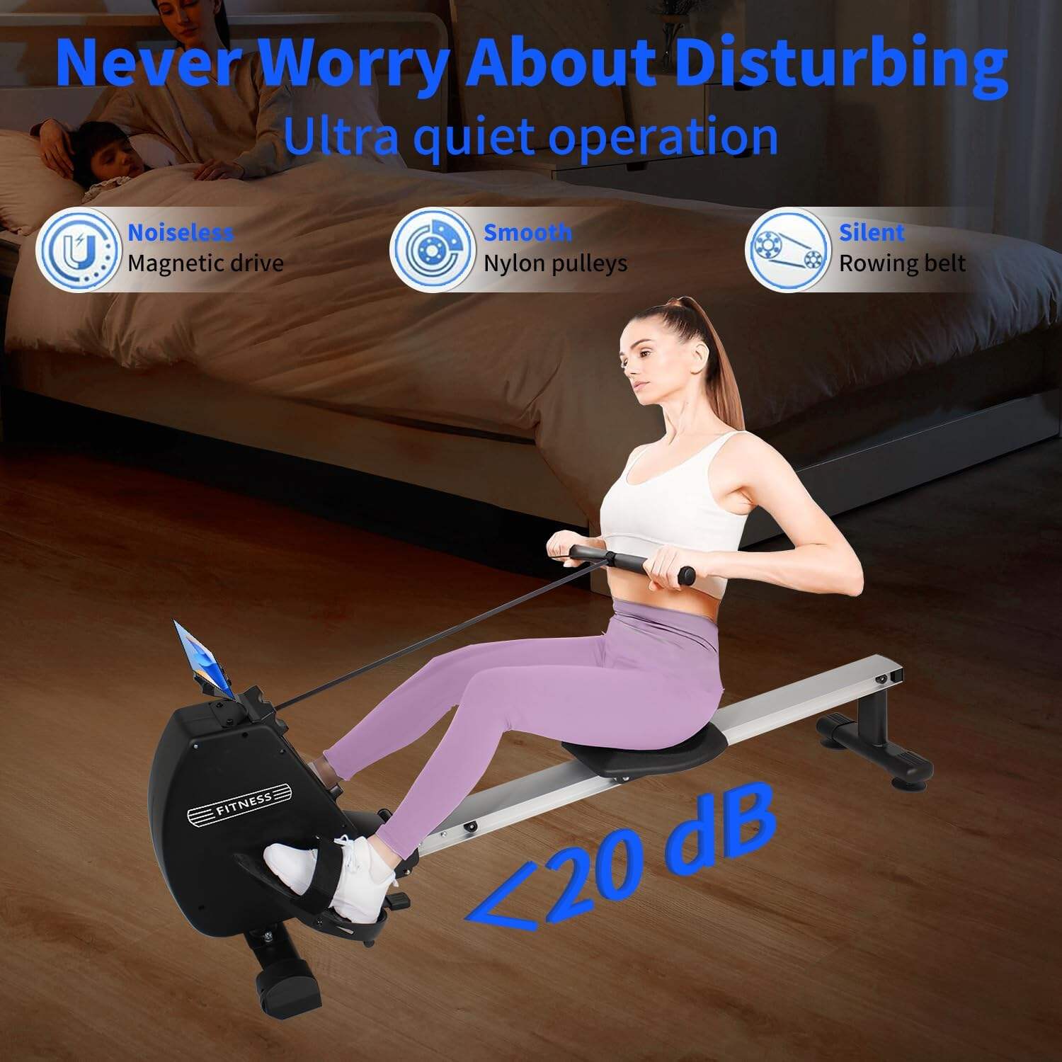 product iunnds high quality indoor seated rowing machine smooth and stable wind for low impact exercise-9