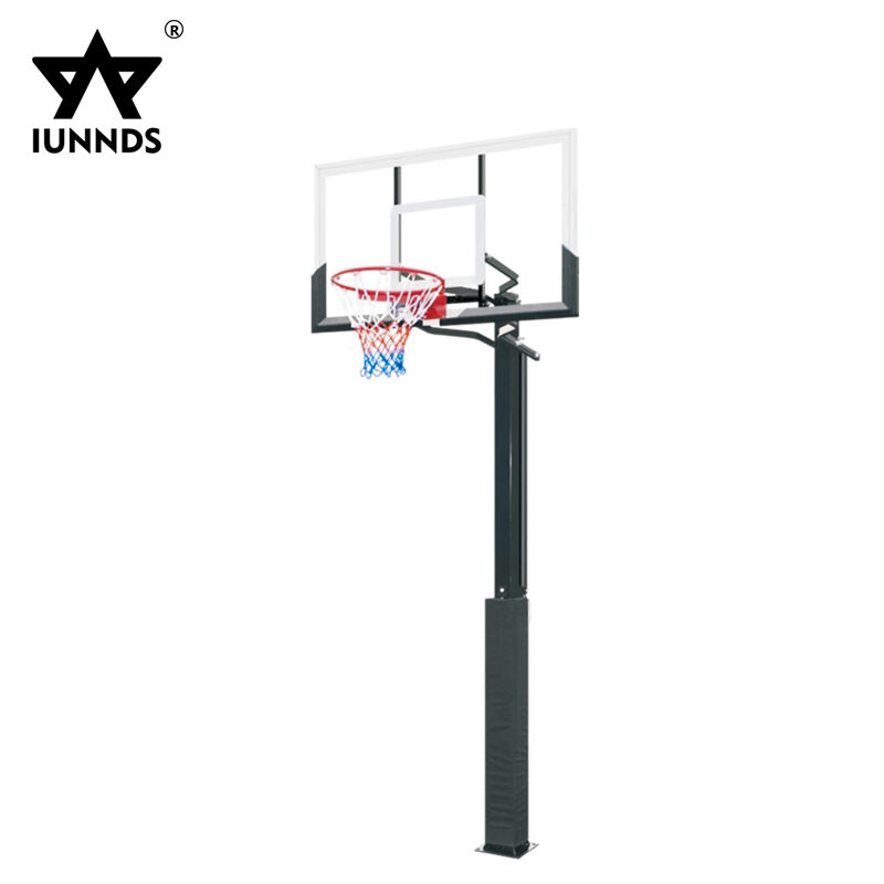 72 2 size thickening tempered glass backboard adjustable stable crank hand pole inground hoop basketball-4