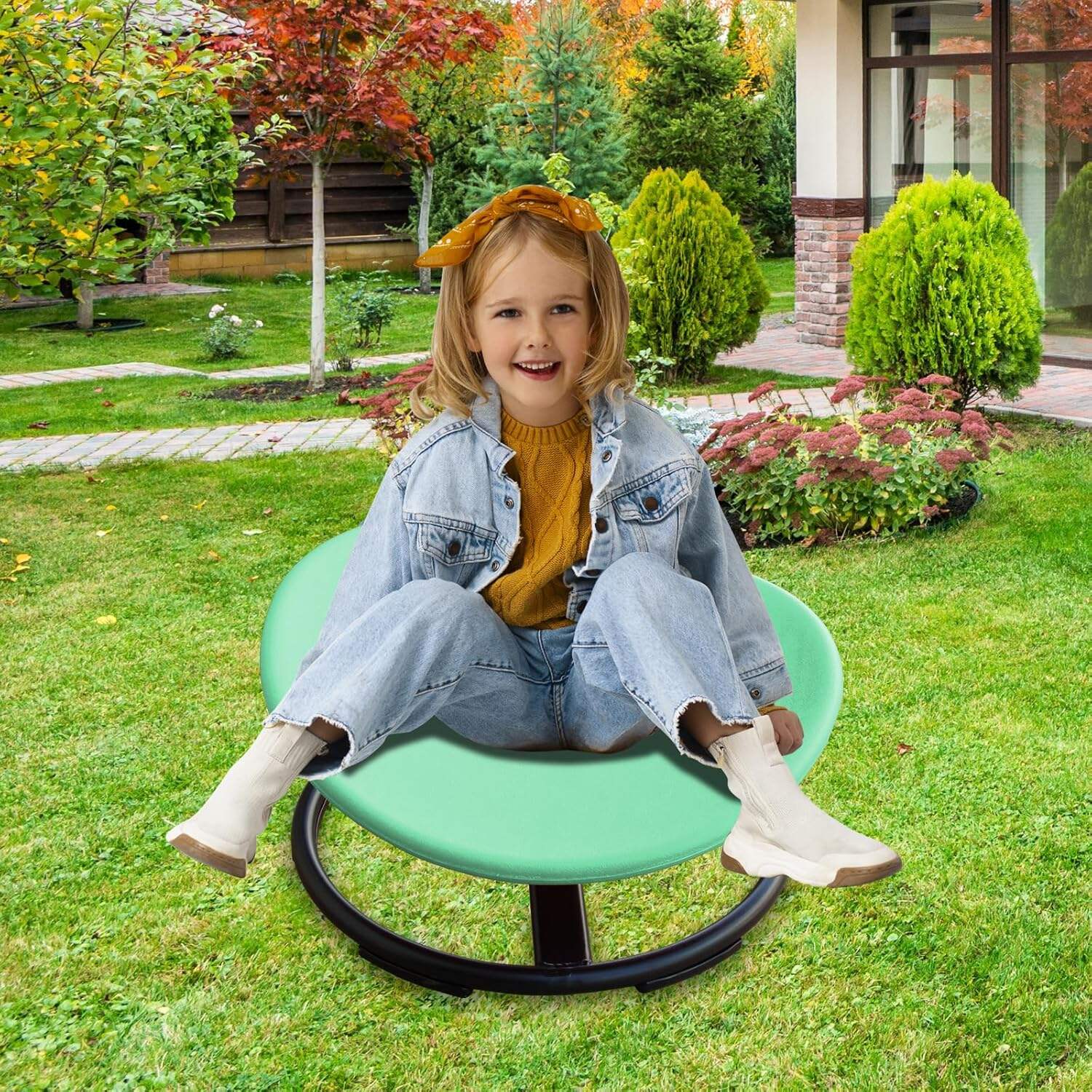 product iunnds sensory chair for kids toddler swivel activity seat spinning toy for preschool daycare family baby toy-5