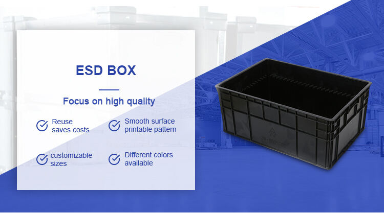 product factory black pcb packing storage component container plastic circulation bin conductive tray antistatic bin box-2