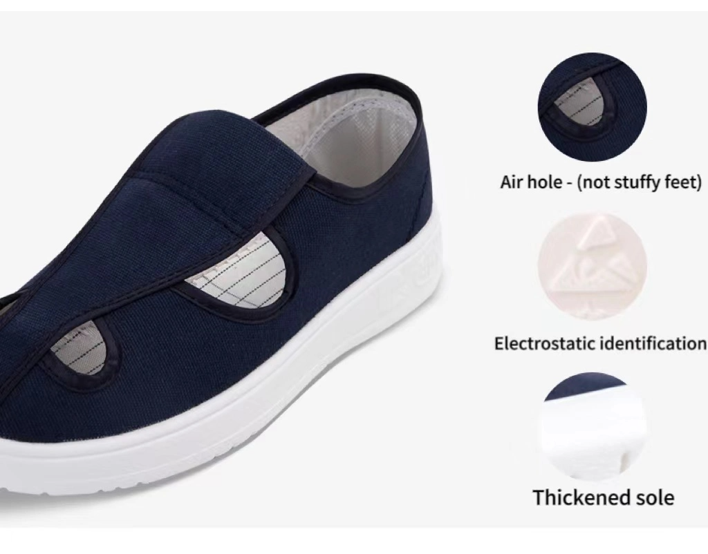 esd shoes industry use canvas pu sole cleanroom dust free antistatic safe shoes-5