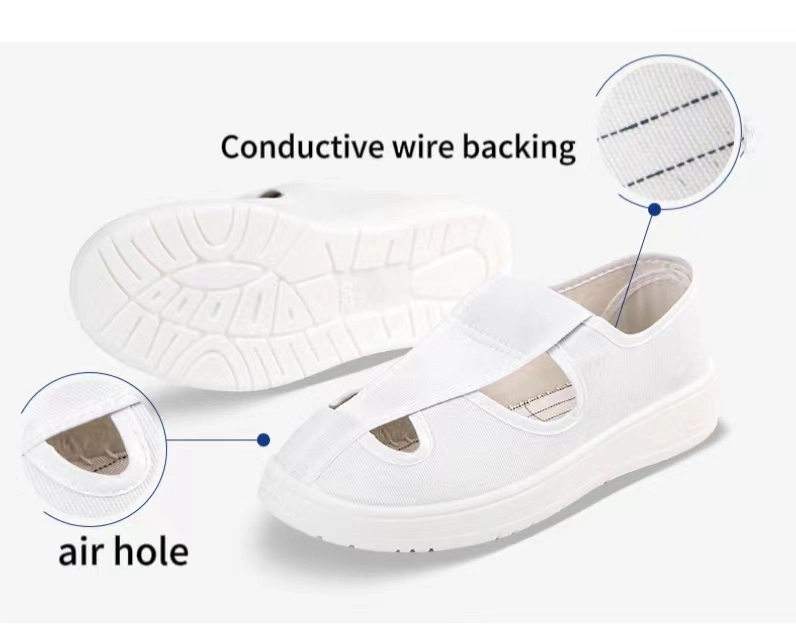 esd shoes industry use canvas pu sole cleanroom dust free antistatic safe shoes-4