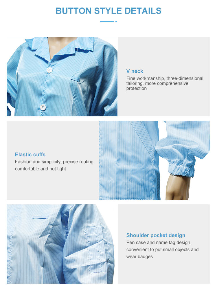 product esd smock cleanroom clothing antistatic workwear lab esd jacket-5