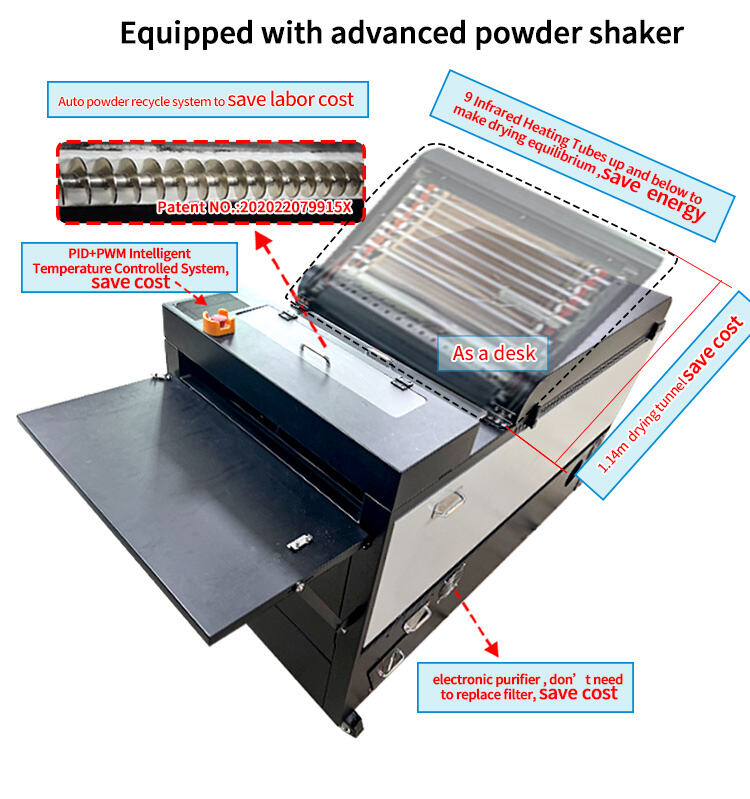 2025 Titanjet DTF Printer 60cm 24inch HYBRID Tech Do FOIL+FLOCKING on T-shirt with Powder Auto- Cycle Shaker Built-in Purifier supplier