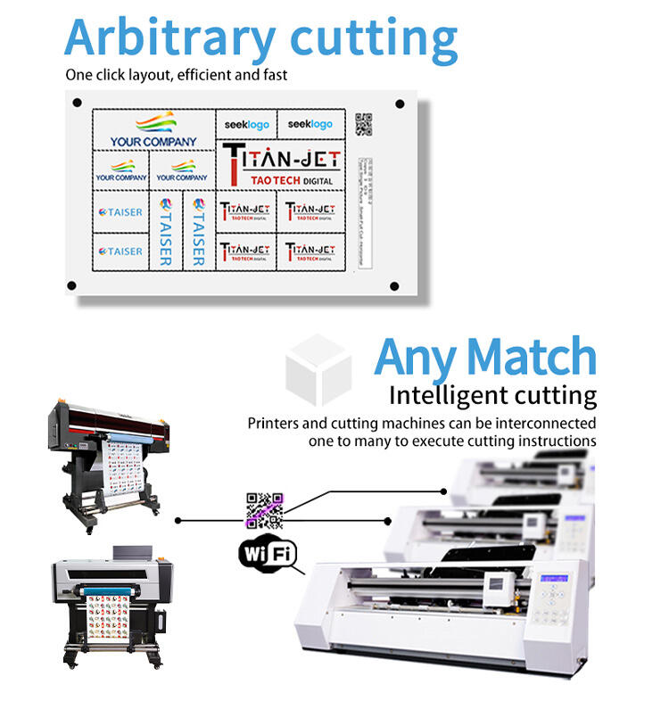 High-Speed A2/A3 UV DTF Printer for Sticker Label on Bottle Cup Glass with Roll-to-Roll Automatic Laminator details