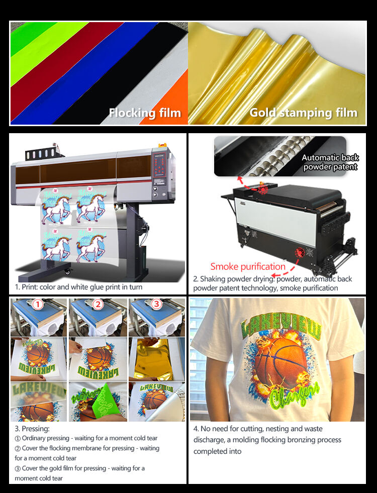 60m Long Lifetime Warranty Digital Fabric Printing Machine Stamping Flocking Dtg DTF UV Printer for T-Shirts manufacture