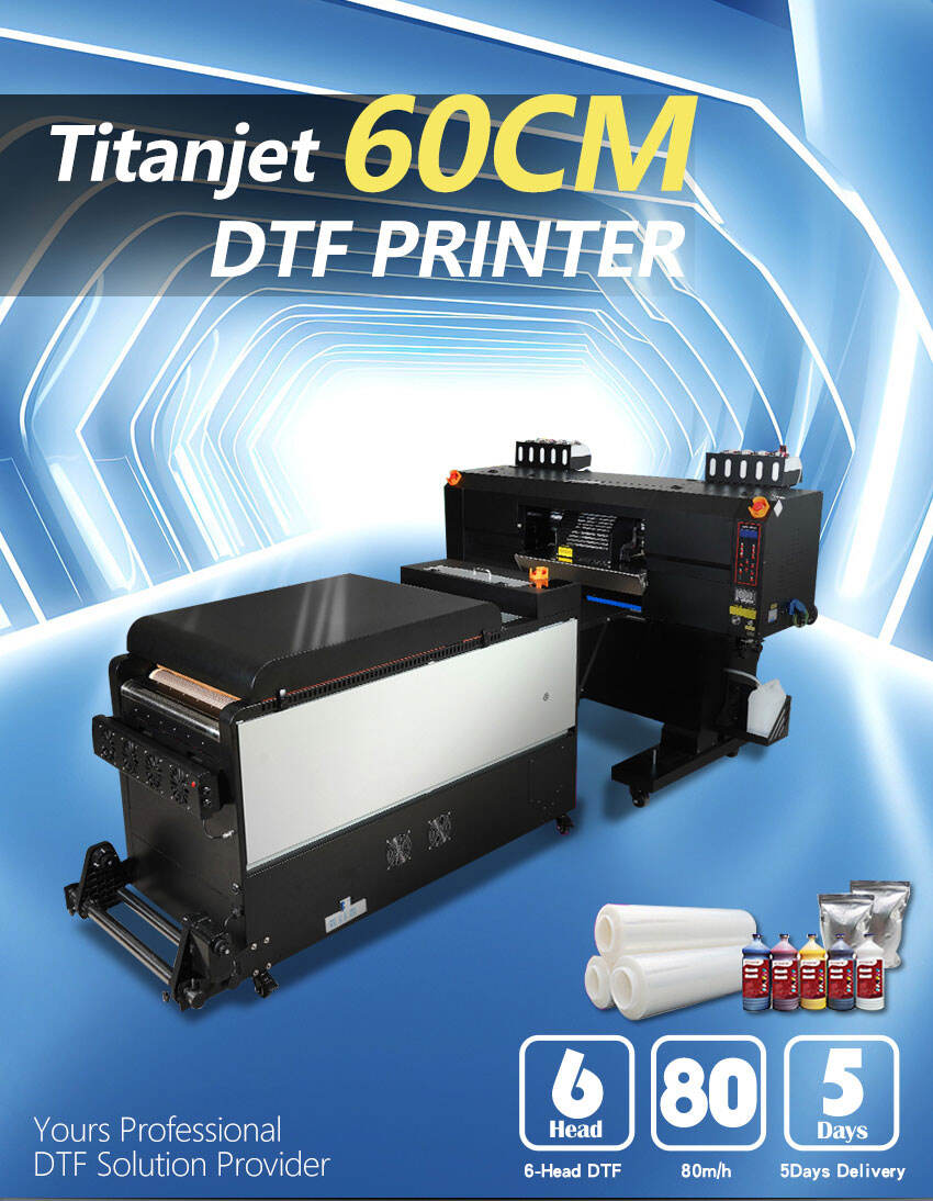 Titanjet 6-Head DTF Printer Epson I3200 A1 High Speed With Purifier Automatic Cycle Powder T-Shirt Digital Printing manufacture