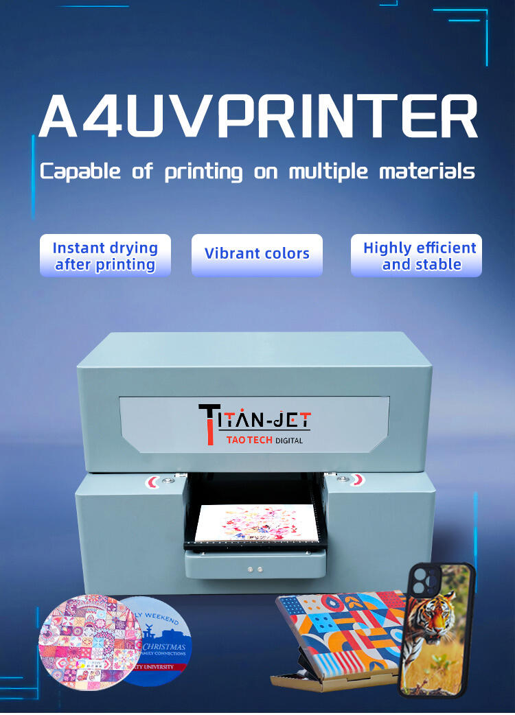 New A4 Size Flatbed UV Ink Phone Cover Printing Machine 1-Year Warranty DTF Sticker Printer UV A4 Uv Printer details