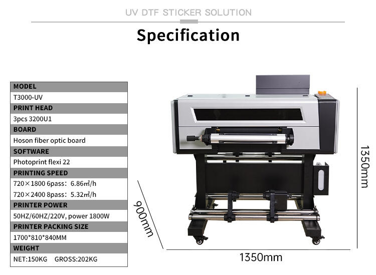 High-Speed A2/A3 UV DTF Printer for Sticker Label on Bottle Cup Glass with Roll-to-Roll Automatic Laminator details