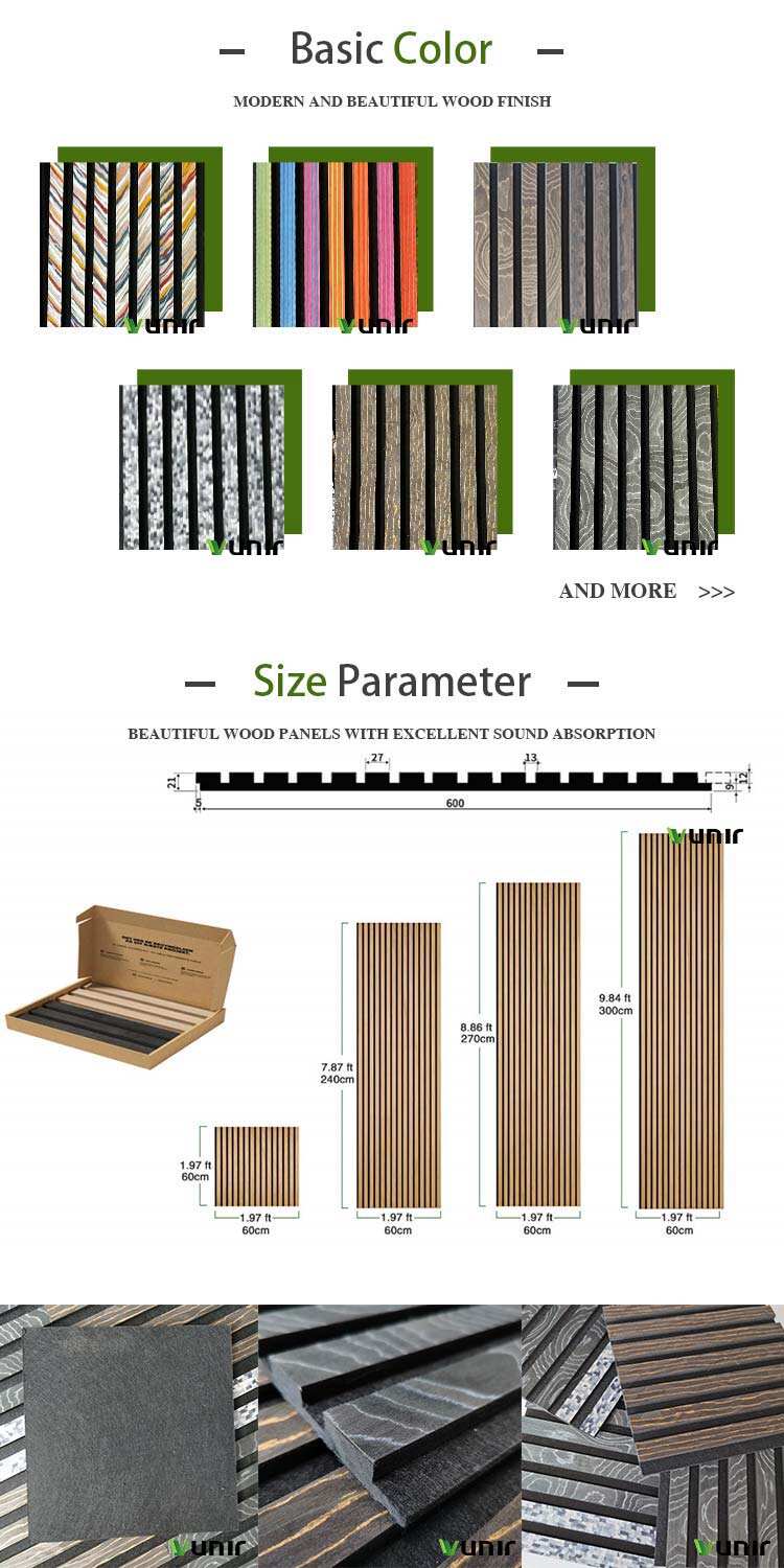 Colorful Acoustic Ceiling Panel with Veneers Durable Wood Slat Panels for Hotel Use factory