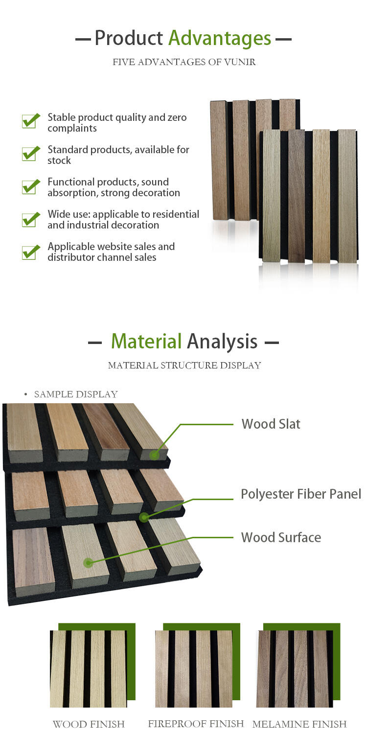 Vunir Customized Modern Office Acoustic Wooden Slat Wall Panels Soundproofing MDF PET Board for Studio Sound Absorption manufacture