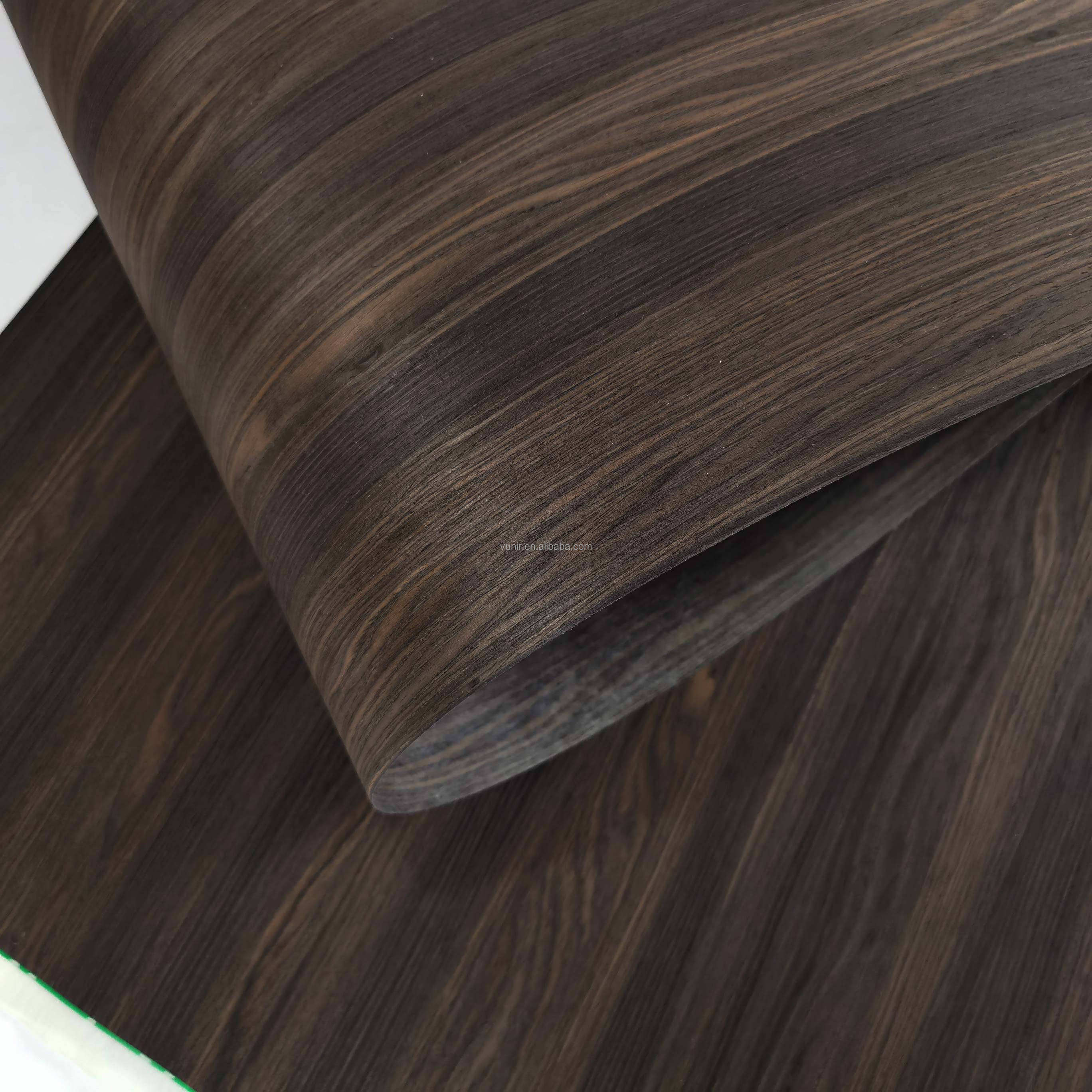 Vunir Half-Crown Smoke Reconstituted Recon Veneer Wood Skin Veneers for Furniture & Hotel Plywood Wall Panels factory