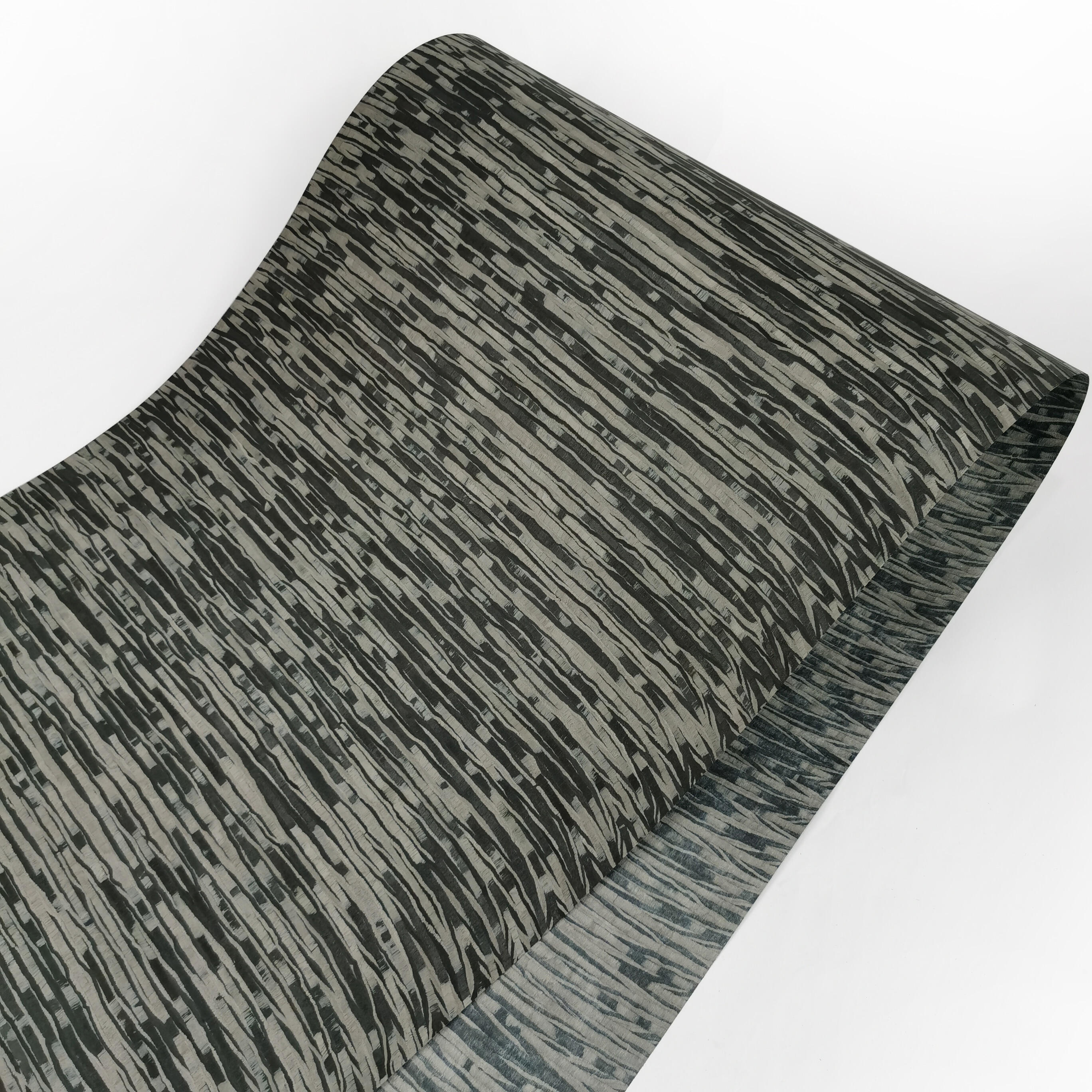 VUNIR High Quality Dark Crown Engineered Wood Veneer Wonderful Color Lines Painting for Hotel Wall Decorative factory