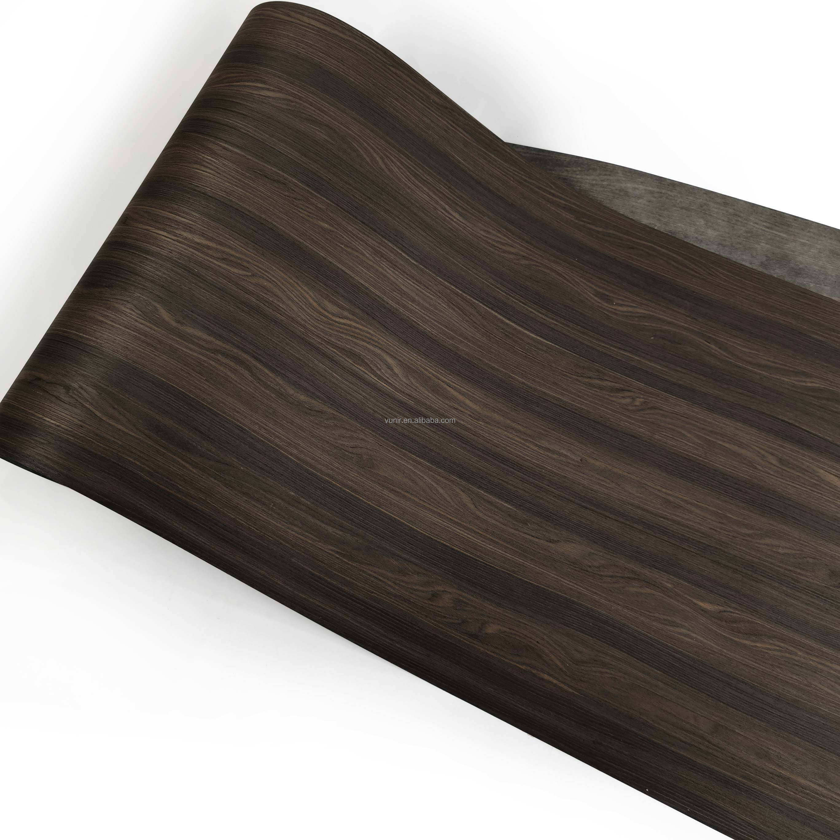 Vunir Half-Crown Smoke Reconstituted Recon Veneer Wood Skin Veneers for Furniture & Hotel Plywood Wall Panels supplier