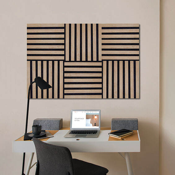 Colorful Acoustic Ceiling Panel with Veneers Durable Wood Slat Panels for Hotel Use manufacture