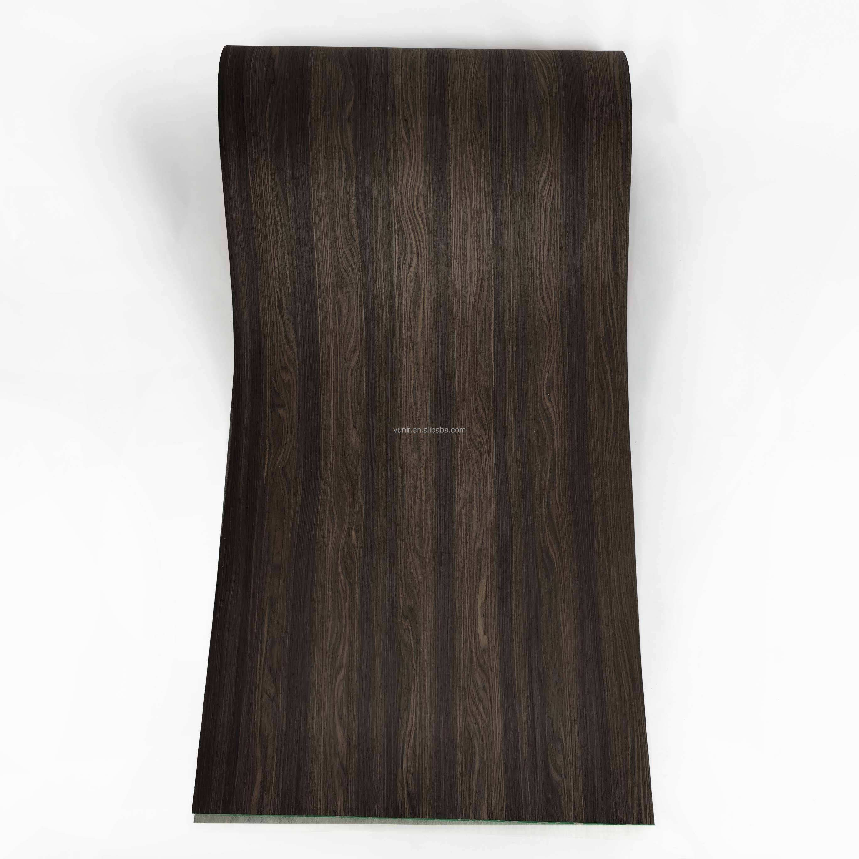 Vunir Half-Crown Smoke Reconstituted Recon Veneer Wood Skin Veneers for Furniture & Hotel Plywood Wall Panels manufacture