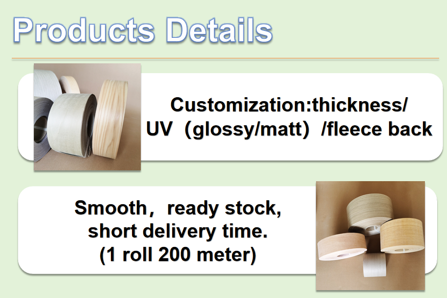 Real Wood Edge Banding Birch  Veneer Tape for Plywood Furniture manufacture