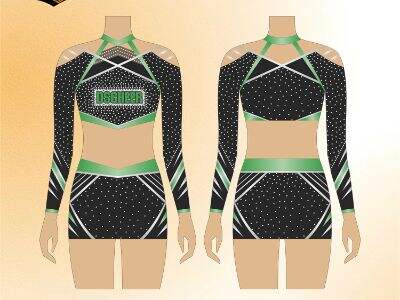 Hot Sale Custom Cheerleading Uniforms with Rhinestones & Sequins