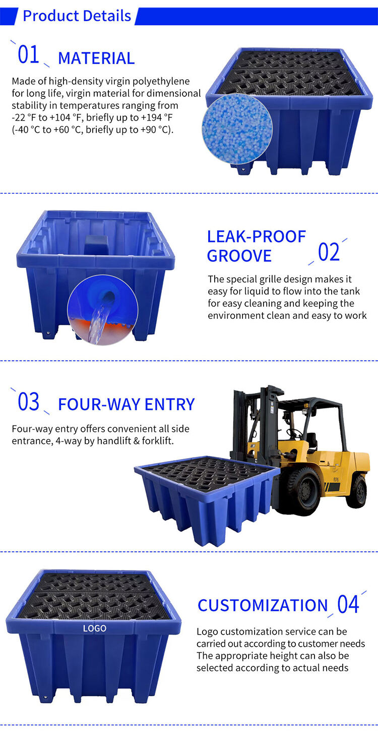 Chemical Oil IBC Polyethylene Spill Containment Pallet Secondary Containment Pallets For Drums factory