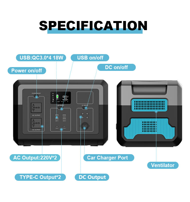 Home 110v 220v Camping Solar Generator Power Station 5000w 3000w 2400w 1500w 600w 500w 300w Portable Power Station manufacture