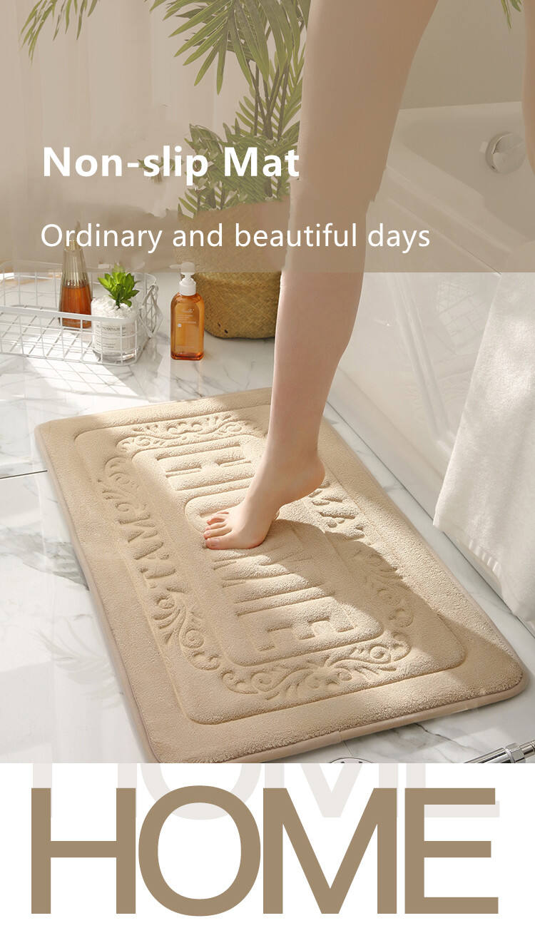 Coral Velvet Home High-frequency Soft absorbent bath mat non-slip memory foam bath rug Super waterproof carpets rug factory