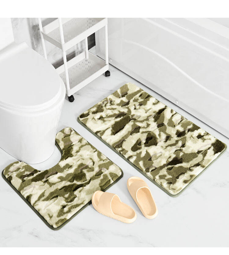 YFL Toilet Mat Sets Bath Rug Set 2 Piece Bathroom Contour Rug Non Slip Soft Material Bath Shower Bathroom Mat manufacture