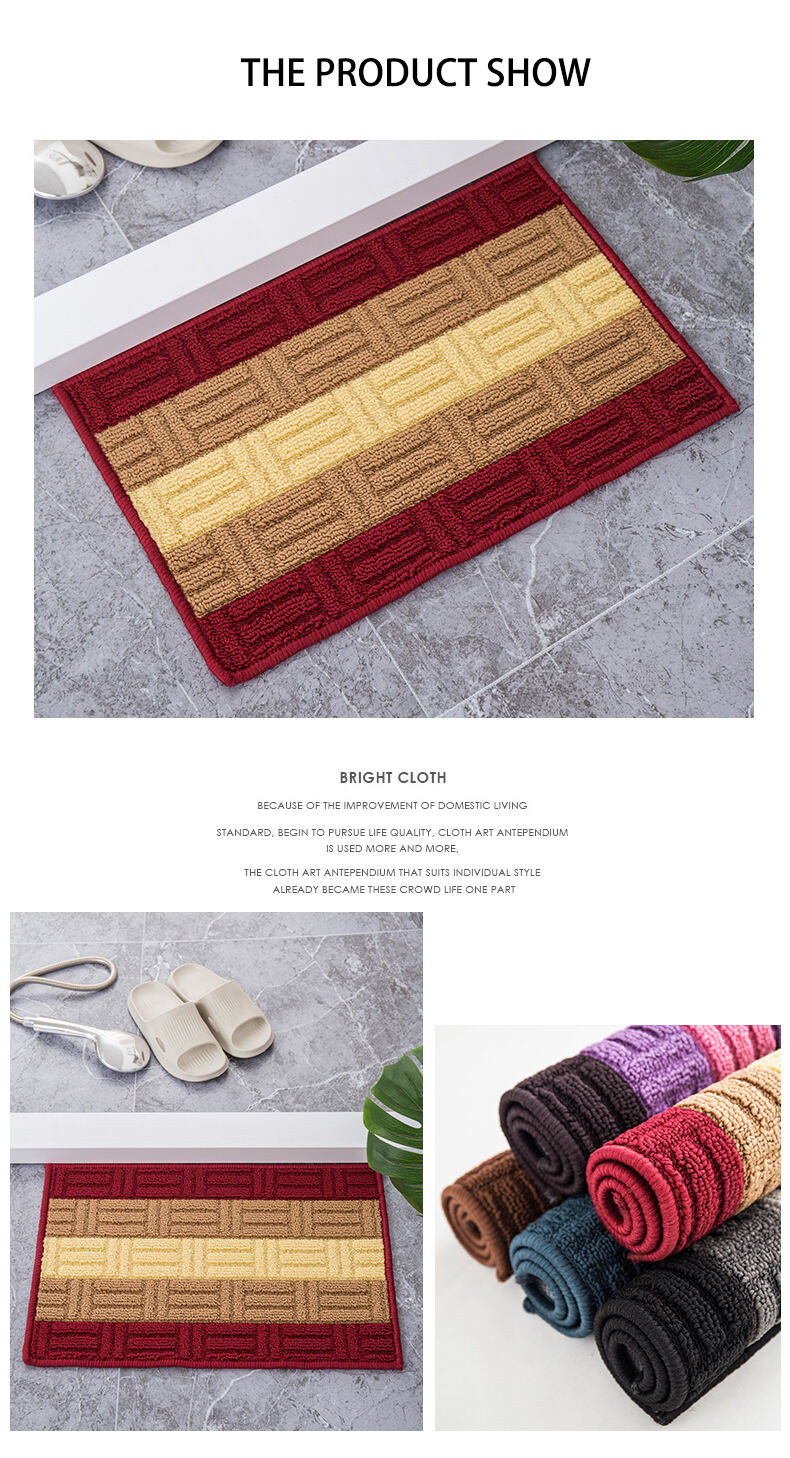 Dust Control Home 100% polyester Curly process floor mat TPR backing indoor and outdoor kitchen bathroom door mat factory