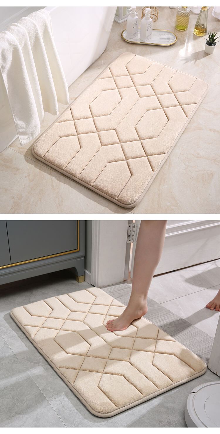 YFL bath mats non slip High Frequency Customized Absorbent bedroom Kitchen Bathroom Floor Mat manufacture