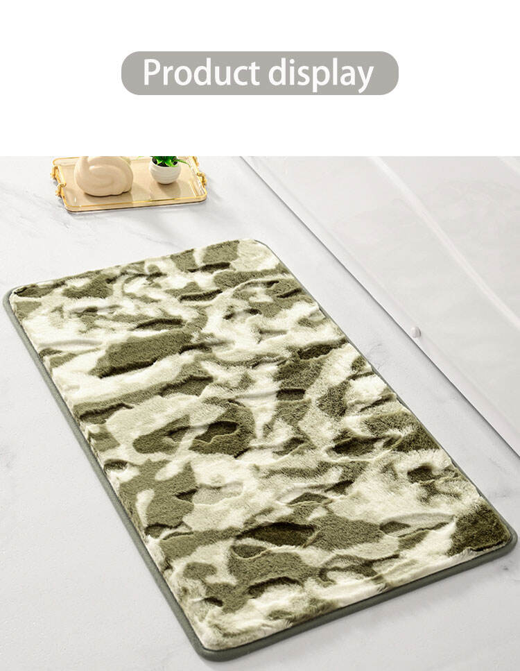 Hot sale Bath Mat Super Absorbent Non slip Faux Rabbit Fur Bathroom Rug waterproof easy clean anti-fatigue Bathroom Mat details